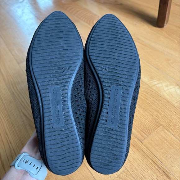 Vince Camuto Womens Black Shoes Size 7.5 M Washable Black Knit Pointed Loafers - Picture 9 of 12